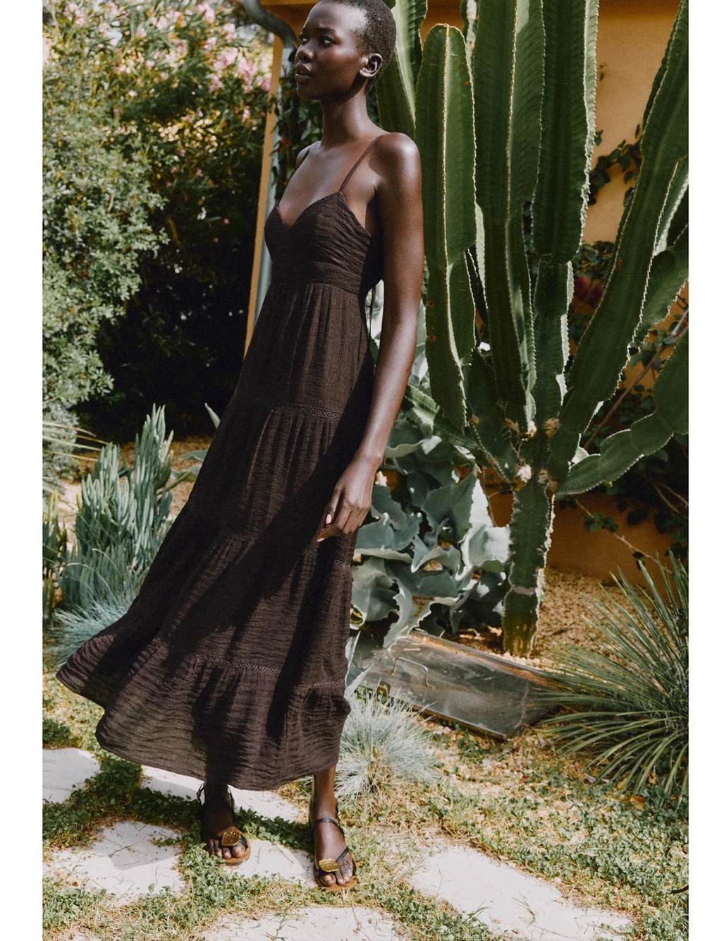 Zara Black Tiered Maxi Sundress